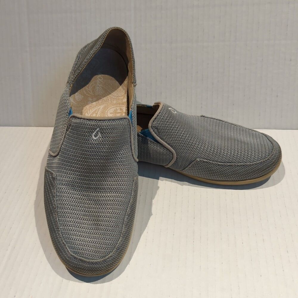 Olukai Waialua Mesh Slip On Loafers Shoes Womens 7.5 Grey Casual Beach